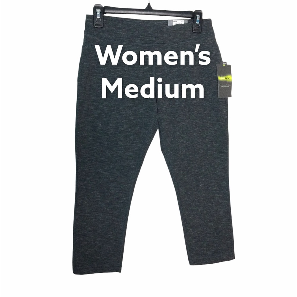 Tek Gear M leggings Capri Gray Mid Rise Pants NWT